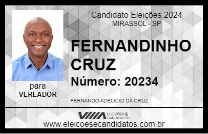 Candidato FERNANDINHO CRUZ 2024 - MIRASSOL - Eleições