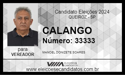 Candidato CALANGO 2024 - QUEIROZ - Eleições