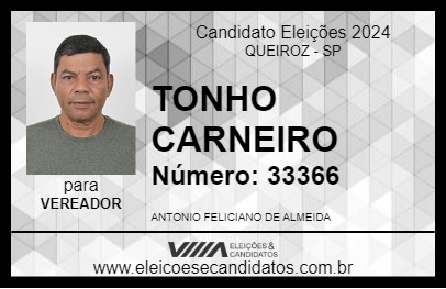 Candidato TONHO CARNEIRO 2024 - QUEIROZ - Eleições