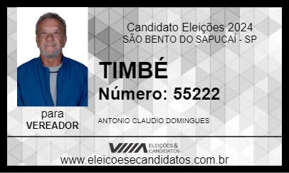 Candidato TIMBÉ 2024 - SÃO BENTO DO SAPUCAÍ - Eleições