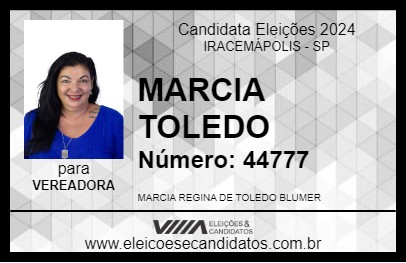 Candidato MARCIA TOLEDO 2024 - IRACEMÁPOLIS - Eleições