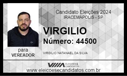 Candidato VIRGÍLIO DO DUBON 2024 - IRACEMÁPOLIS - Eleições