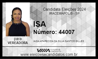 Candidato ISA 2024 - IRACEMÁPOLIS - Eleições