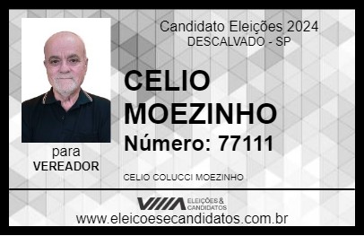 Candidato CELIO MOEZINHO 2024 - DESCALVADO - Eleições