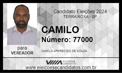 Candidato CAMILO 2024 - TERRA ROXA - Eleições