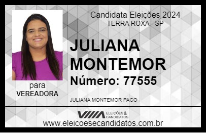 Candidato JULIANA MONTEMOR 2024 - TERRA ROXA - Eleições