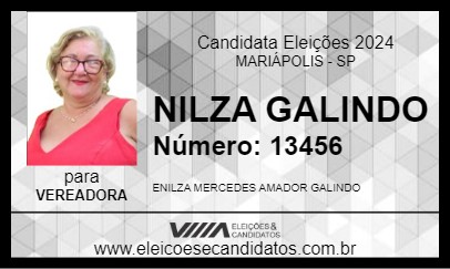 Candidato NILZA GALINDO 2024 - MARIÁPOLIS - Eleições