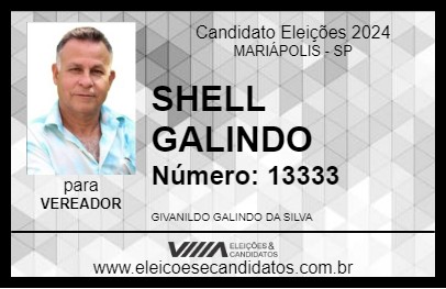 Candidato SHELL GALINDO 2024 - MARIÁPOLIS - Eleições