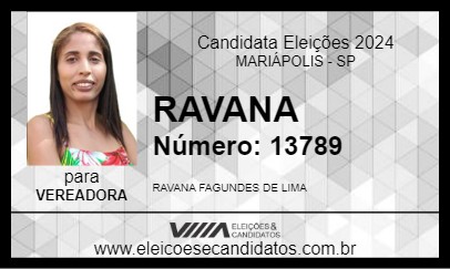 Candidato RAVANA 2024 - MARIÁPOLIS - Eleições