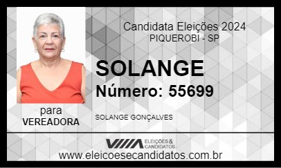 Candidato SOLANGE 2024 - PIQUEROBI - Eleições