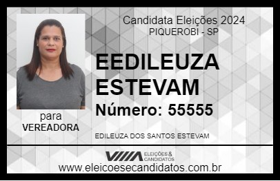 Candidato EDILEUZA ESTEVAM 2024 - PIQUEROBI - Eleições