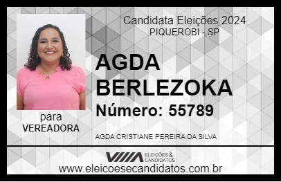 Candidato AGDA BELEZOCA 2024 - PIQUEROBI - Eleições