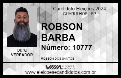 Candidato ROBSON BARBA 2024 - GUARULHOS - Eleições