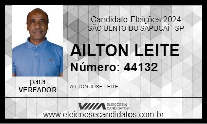 Candidato AILTON LEITE 2024 - SÃO BENTO DO SAPUCAÍ - Eleições