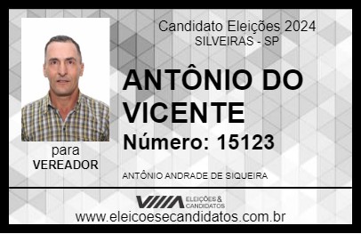 Candidato ANTÔNIO DO VICENTE 2024 - SILVEIRAS - Eleições