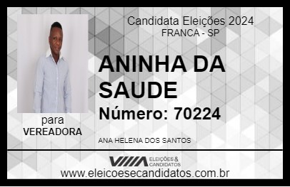 Candidato ANINHA DA SAUDE 2024 - FRANCA - Eleições