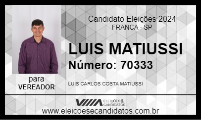 Candidato LUIS MATIUSSI 2024 - FRANCA - Eleições