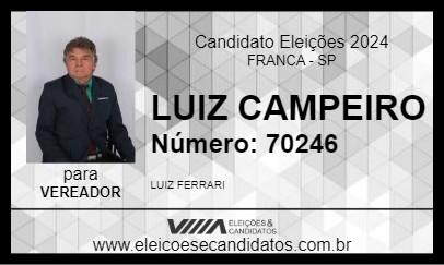 Candidato LUIZ CAMPEIRO 2024 - FRANCA - Eleições