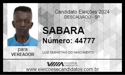 Candidato SABARA 2024 - DESCALVADO - Eleições