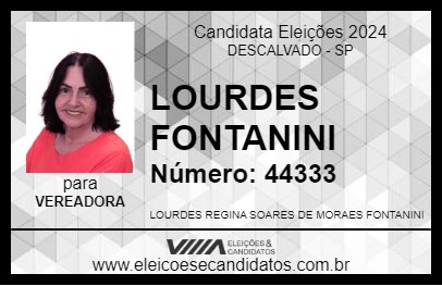 Candidato LOURDES FONTANINI 2024 - DESCALVADO - Eleições