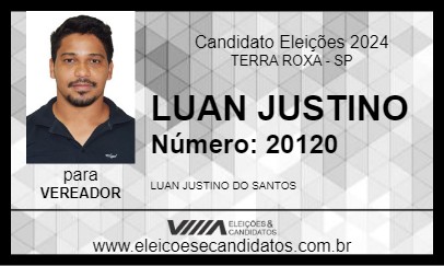 Candidato LUAN JUSTINO 2024 - TERRA ROXA - Eleições