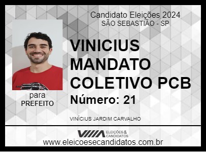 Candidato VINICIUS MANDATO COLETIVO PCB 2024 - SÃO SEBASTIÃO - Eleições