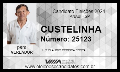 Candidato CUSTELINHA 2024 - TANABI - Eleições