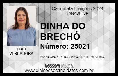 Candidato DINHA DO BRECHÓ 2024 - TANABI - Eleições