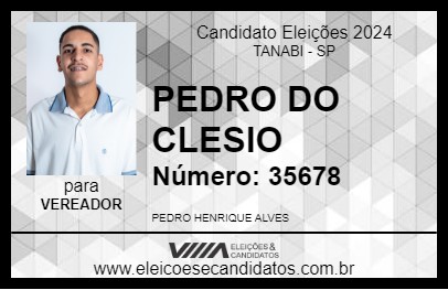 Candidato PEDRO DO CLESIO 2024 - TANABI - Eleições