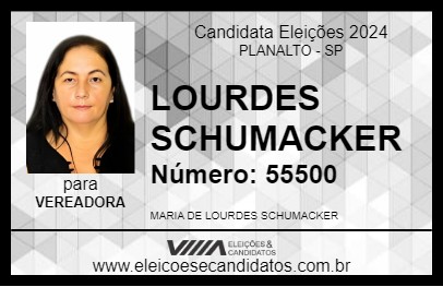 Candidato LOURDES SCHUMACKER 2024 - PLANALTO - Eleições