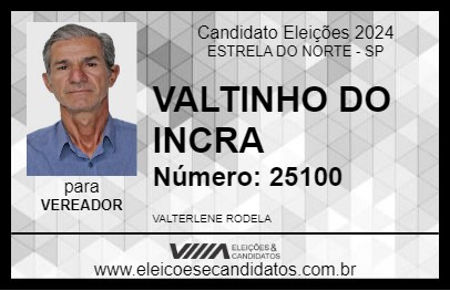 Candidato VALTINHO DO INCRA 2024 - ESTRELA DO NORTE - Eleições