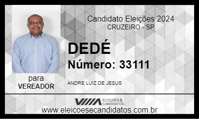 Candidato DEDÉ 2024 - CRUZEIRO - Eleições