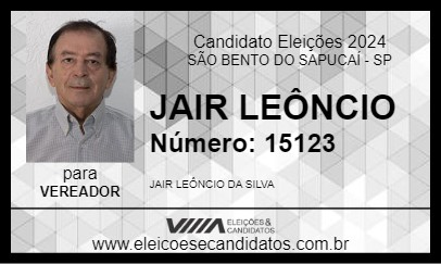 Candidato JAIR LEÔNCIO 2024 - SÃO BENTO DO SAPUCAÍ - Eleições