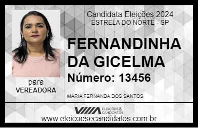 Candidato FERNANDINHA DA GICELMA 2024 - ESTRELA DO NORTE - Eleições