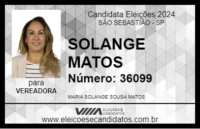 Candidato SOLANGE MATOS 2024 - SÃO SEBASTIÃO - Eleições