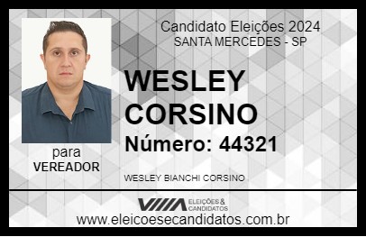 Candidato WESLEY CORSINO 2024 - SANTA MERCEDES - Eleições