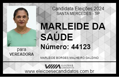 Candidato MARLEIDE DA SAÚDE 2024 - SANTA MERCEDES - Eleições