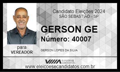 Candidato GERSON GE 2024 - SÃO SEBASTIÃO - Eleições