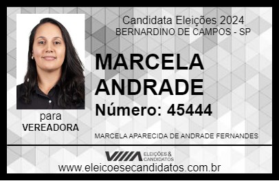 Candidato MARCELA ANDRADE 2024 - BERNARDINO DE CAMPOS - Eleições