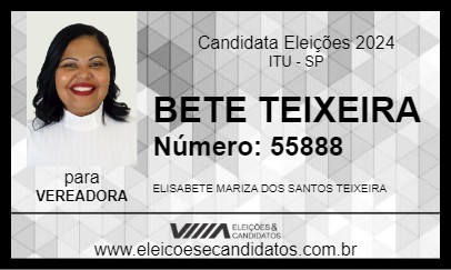 Candidato BETE TEIXEIRA 2024 - ITU - Eleições