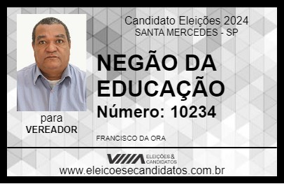 Candidato NEGÃO DA EDUCAÇÃO 2024 - SANTA MERCEDES - Eleições