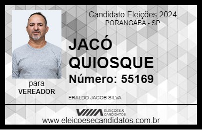 Candidato JACÓ QUIOSQUE 2024 - PORANGABA - Eleições