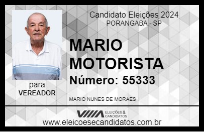 Candidato MARIO MOTORISTA 2024 - PORANGABA - Eleições