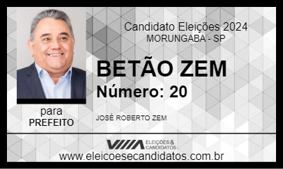 Candidato BETÃO ZEM 2024 - MORUNGABA - Eleições