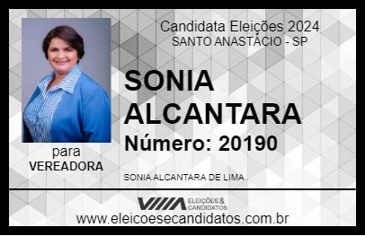 Candidato SONIA ALCANTARA 2024 - SANTO ANASTÁCIO - Eleições