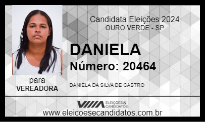 Candidato DANIELA 2024 - OURO VERDE - Eleições