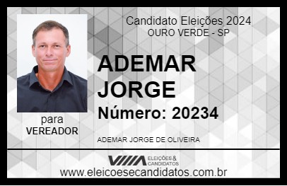 Candidato ADEMAR JORGE 2024 - OURO VERDE - Eleições