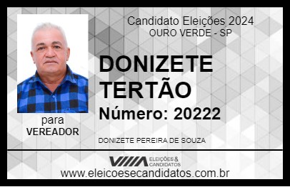 Candidato DONIZETE TERTÃO 2024 - OURO VERDE - Eleições