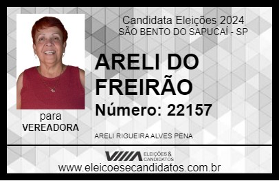 Candidato ARELI DO FREIRÃO 2024 - SÃO BENTO DO SAPUCAÍ - Eleições