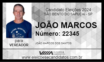 Candidato JOÃO MARCOS 2024 - SÃO BENTO DO SAPUCAÍ - Eleições